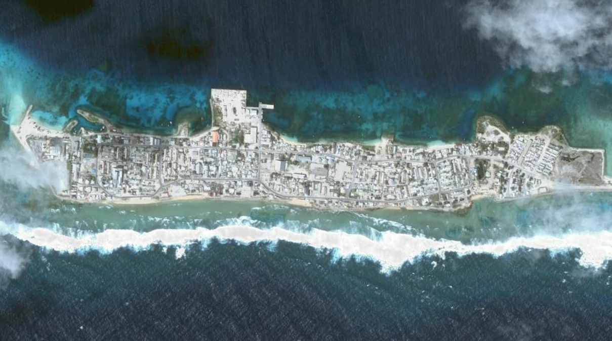 Besonders verwundbar: Ebeye Island auf den Marshall-Inseln (Bild: NASA)